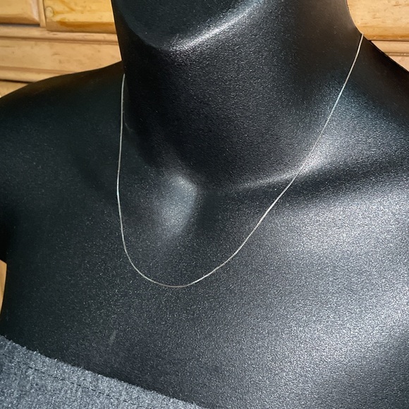 Solid 14K White Gold Box Link 18” Neck Chain Necklace Lobster Claw Clasp - Picture 10 of 12